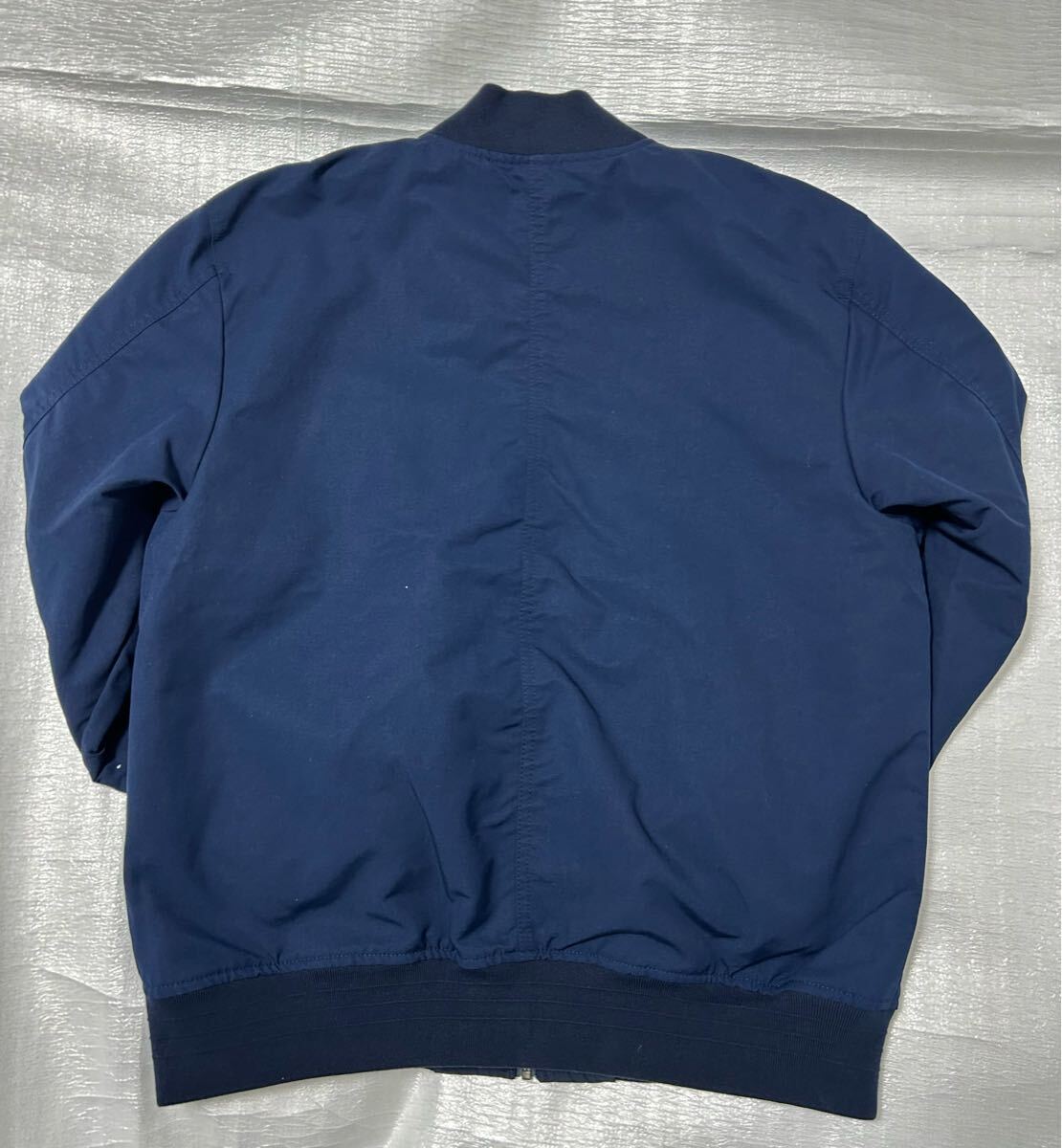 Lacoste Texturized Bomber リバーシブル　Jacket ブルゾン MA-1 ジップアップ フライトジャケット L ネイビー
