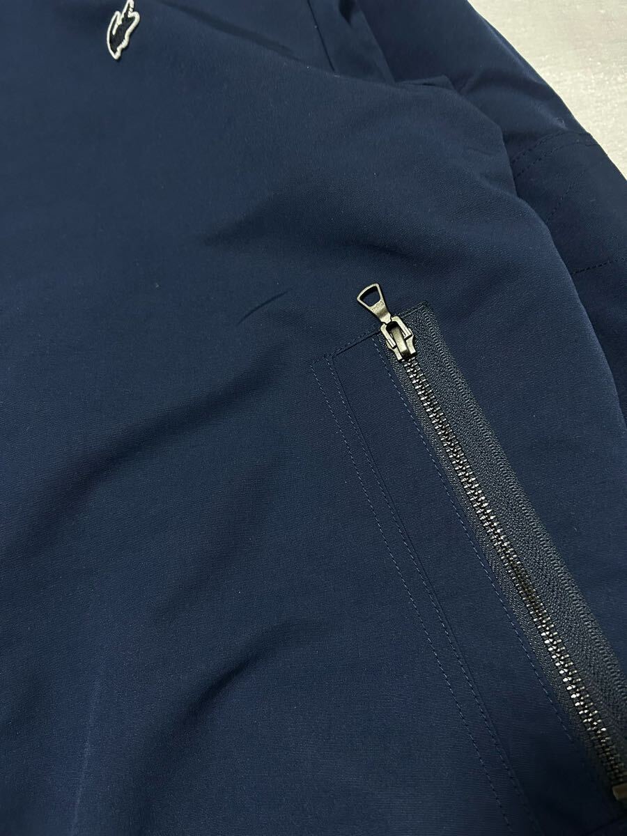 Lacoste Texturized Bomber リバーシブル　Jacket ブルゾン MA-1 ジップアップ フライトジャケット L ネイビー