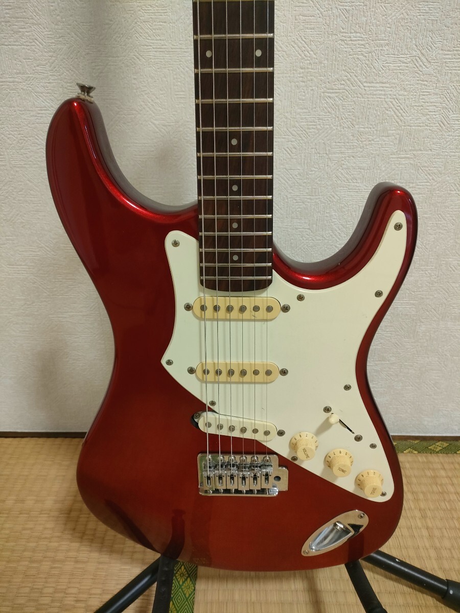 Aria Pro II 714-MK2 FULLERTON Ruby Red Flame Top HSS Guitar