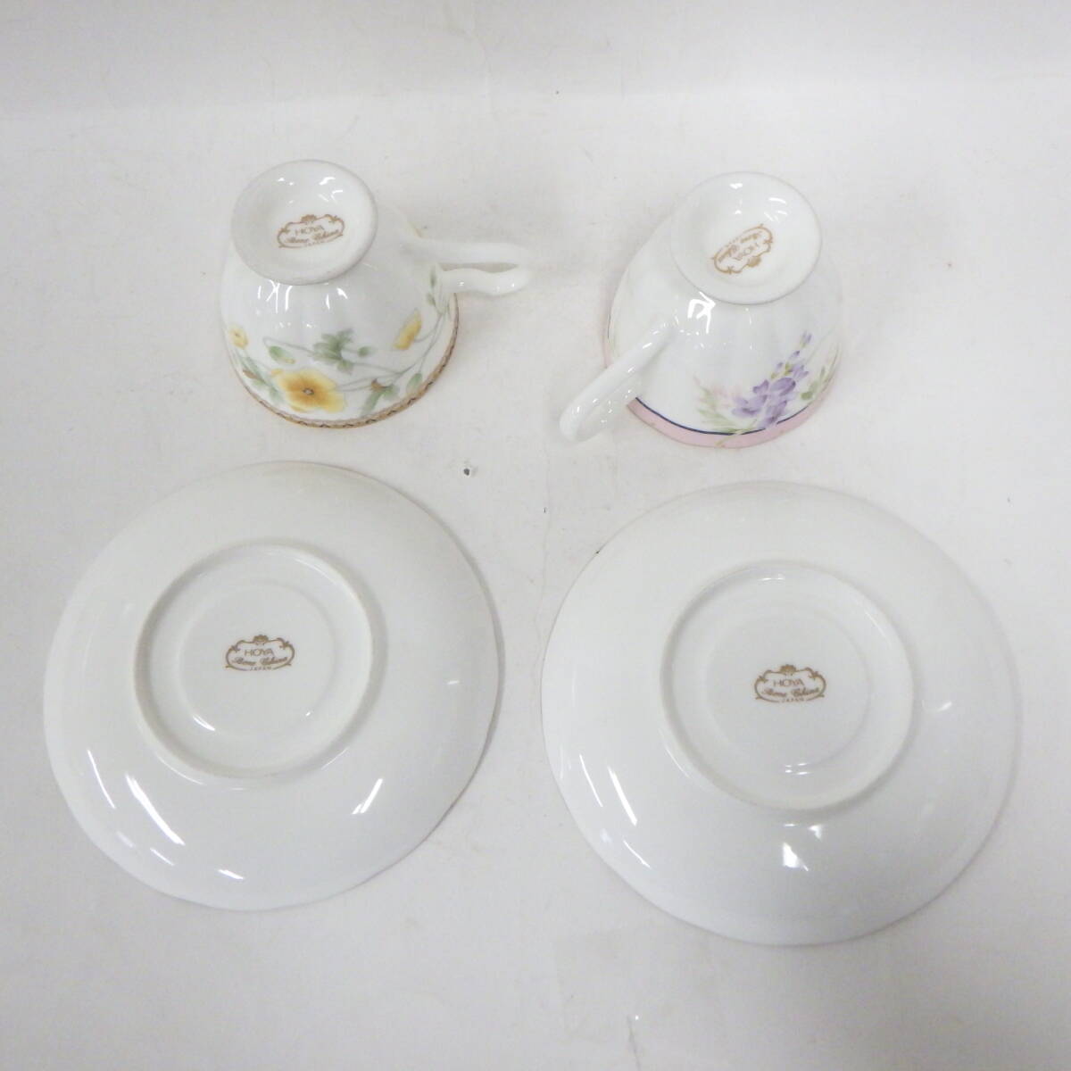 HOYA Bone China ホーヤ ボーンチャイナ カップ&ソーサー 2客 HOYA Bone China ホーヤ ボーンチャイナ カップ&ソーサー 2客