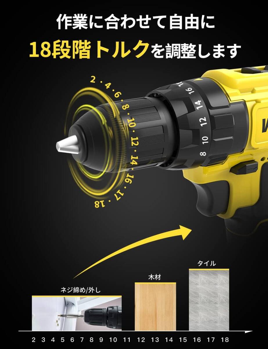 日常使い 多機能電動ドライバー ビット20点付き 20V 2000mAh大 日常使い 多機能電動ドライバー ビット20点付き 20V 2000mAh大