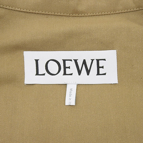 LOEWE(ロエベ) サファリジャケット アウター 34 コットン レザー ベージュ レディース 40802112821【アラモード】