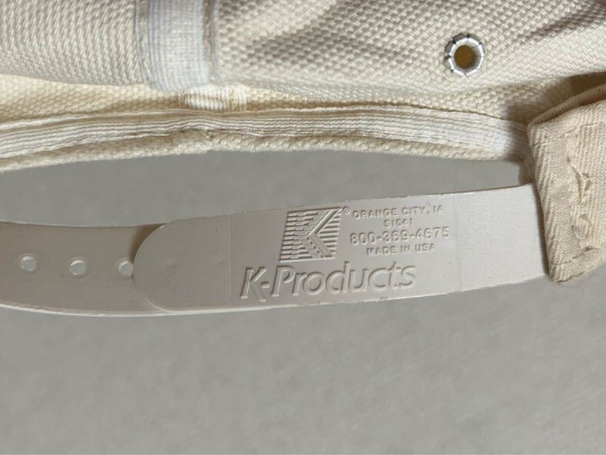 80's USAヴィンテージ K Products Golden Harvest Cap Trucker 帽子 刺繍 USA製/企業トラッカー キャップ 2トーン _画像4