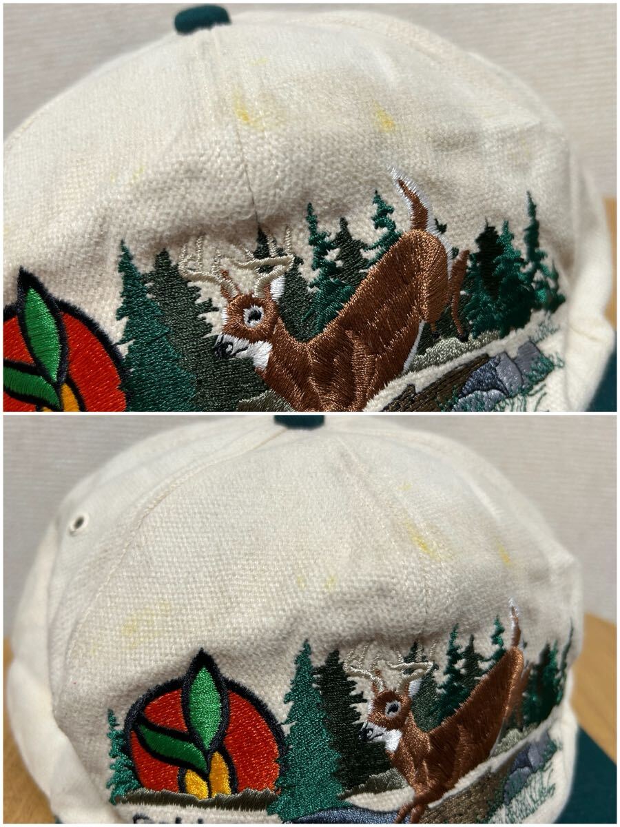 80's USAヴィンテージ K Products Golden Harvest Cap Trucker 帽子 刺繍 USA製/企業トラッカー キャップ 2トーン _画像8