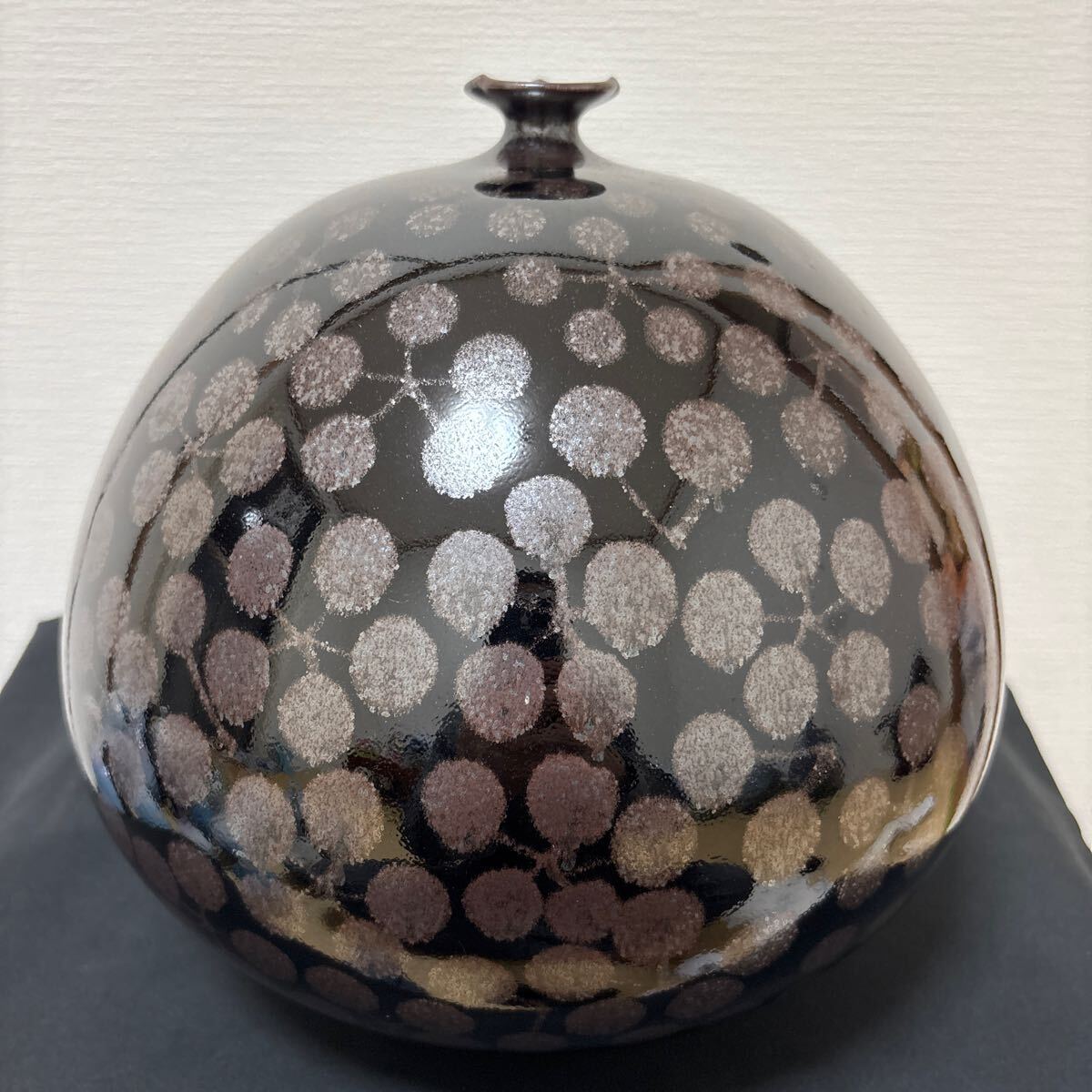 日展作家 伝統工芸作家 藤井朱明作 花瓶 花入 壺 略歴付 飾り壺 日展作家 伝統工芸作家 藤井朱明作 花瓶 花入 壺 略歴付 飾り壺