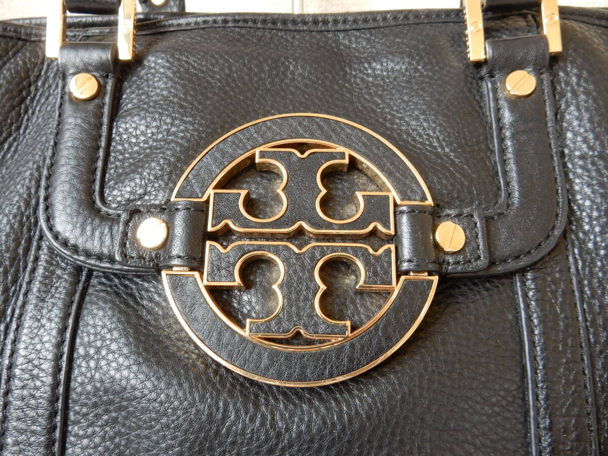 本革☆TORY BURCH(トリーバーチ)☆A(yù)4対応☆5ポケット☆肩掛けO(jiān)K☆トートバッグ　ブラック(保存袋付き)