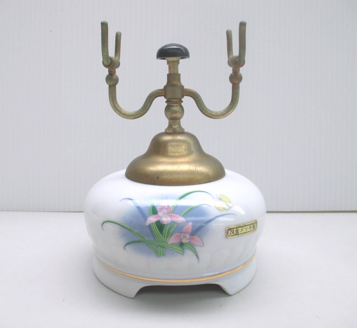  музыкальная шкатулка имеется . рассказ контейнер класть цветок . гарантия . средний . рассказ контейнер класть шт. 4 сезон. . Showa Retro сделано в Японии *MUSICAL BOX