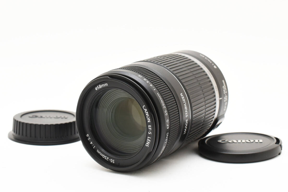 [美品] Canon キャノン EF-S 55-250mm f/4-5.6 IS レンズ / 077