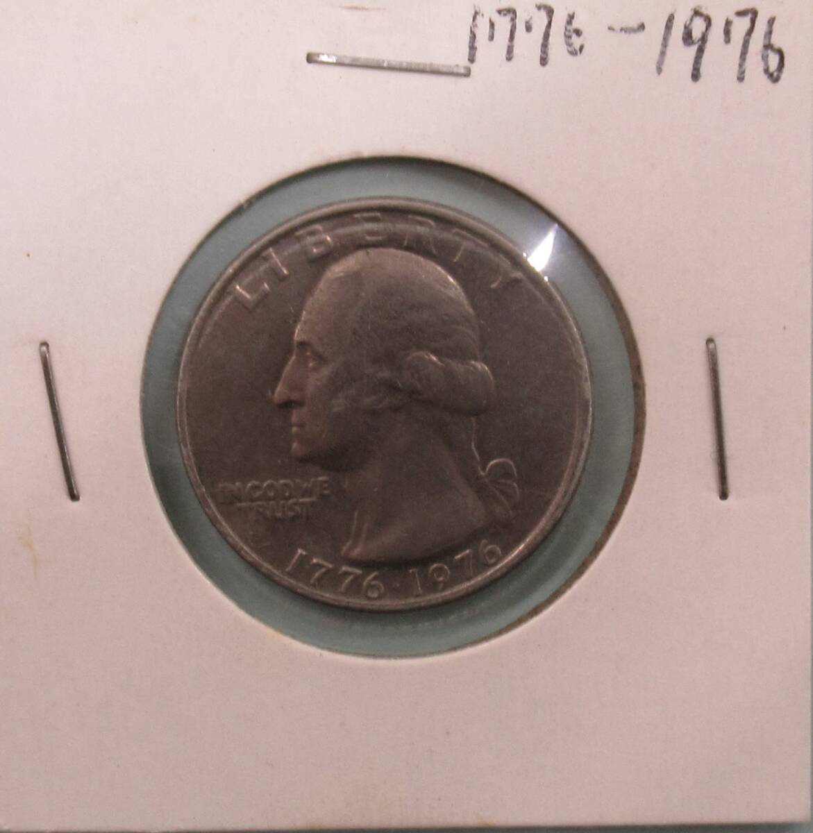 アメリカ建国200年記念 25セント白銅貨 1976年銘 ワシントン像 D