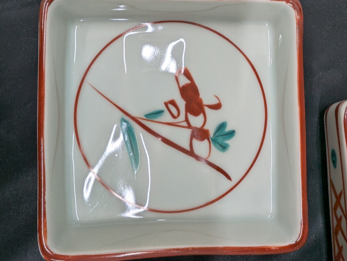たち吉 角皿 赤絵 和食器 銘々皿 小皿 橘吉 5客 銘々皿 和食器 たち吉 角皿 赤絵 和食器 銘々皿 小皿 橘吉 5客 銘々皿 和食器