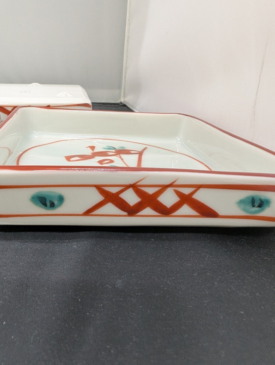 たち吉 角皿 赤絵 和食器 銘々皿 小皿 橘吉 5客 銘々皿 和食器 たち吉 角皿 赤絵 和食器 銘々皿 小皿 橘吉 5客 銘々皿 和食器