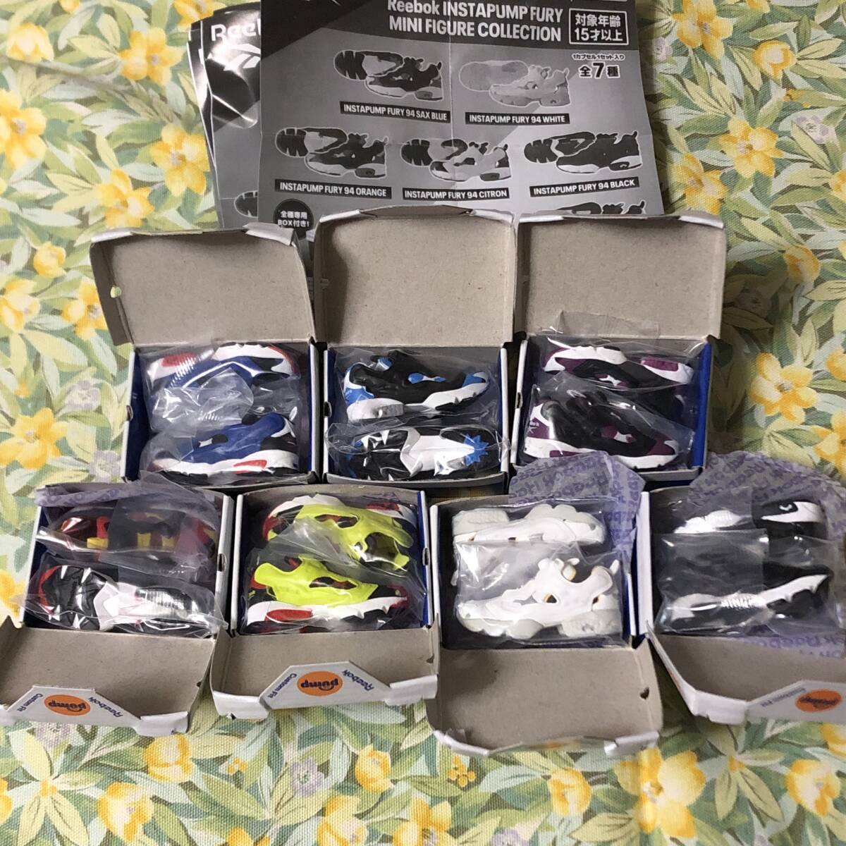 送料無 Reebok INSTAPUMP FURY MINI FIGURE COLLECTION 全7種set ガチャ/靴/ミニフィギュア/リーボック