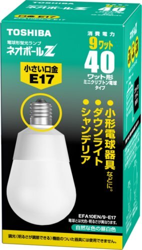 TOSHIBA Neo мяч Z A форма 40W модель застежка диаметр 17mm днем белый цвет EFA10EN/9-E17