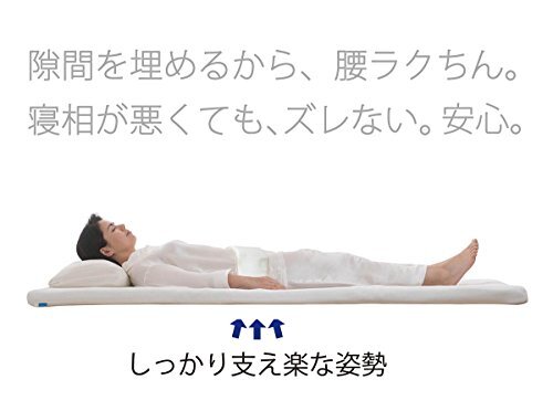 オーシン 腰枕 ホワイト (約)縦17×長(zhǎng)さ116×厚さ3cm(中材で調(diào)整) ムレない メッシュ腰まくら