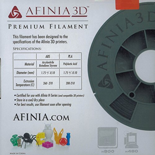 AFINIA(アフィニア) 3Dプリンター用フィラメント 1.75mm 純正プレミアムPLA 灰色 Gray 500g