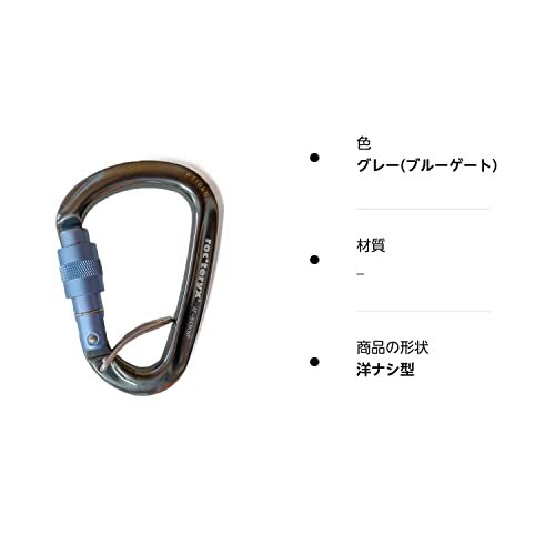 roc'Teryx(ロックテリクス) 登山 クライミング カラビナ HMSミディスクリューAT グレー(ブルーゲート)_画像3
