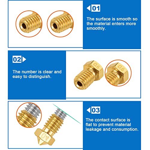 INCREWAY 25pcs M6 1.75mm 0.2mm 0.3mm 0.4mm 0.6mm 0.8mm 1mm для E3D принтер вдавлено . машина латунь форсунка печатная головка 