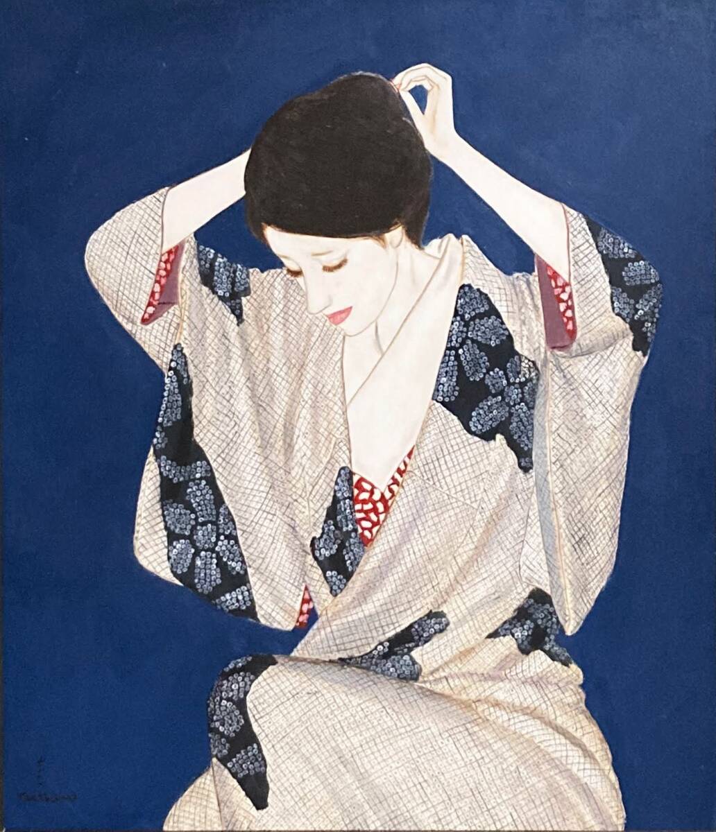 真作』高沢圭一「髪 (共シール)」額装10号○油彩画 直筆サイン 真作』高沢圭一「髪 (共シール)」額装10号○油彩画 直筆サイン