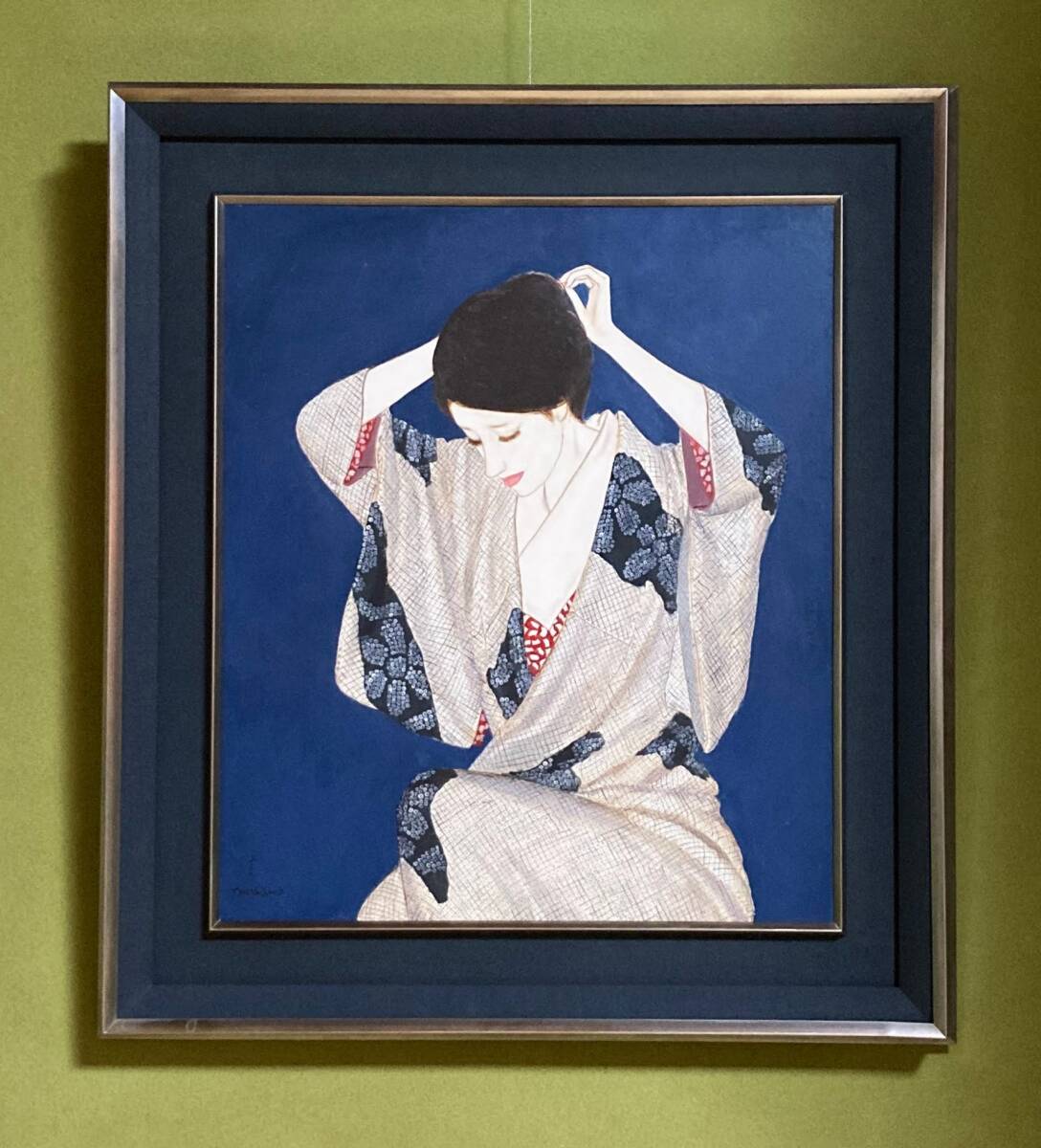 真作』高沢圭一「髪 (共シール)」額装10号○油彩画 直筆サイン 真作』高沢圭一「髪 (共シール)」額装10号○油彩画 直筆サイン