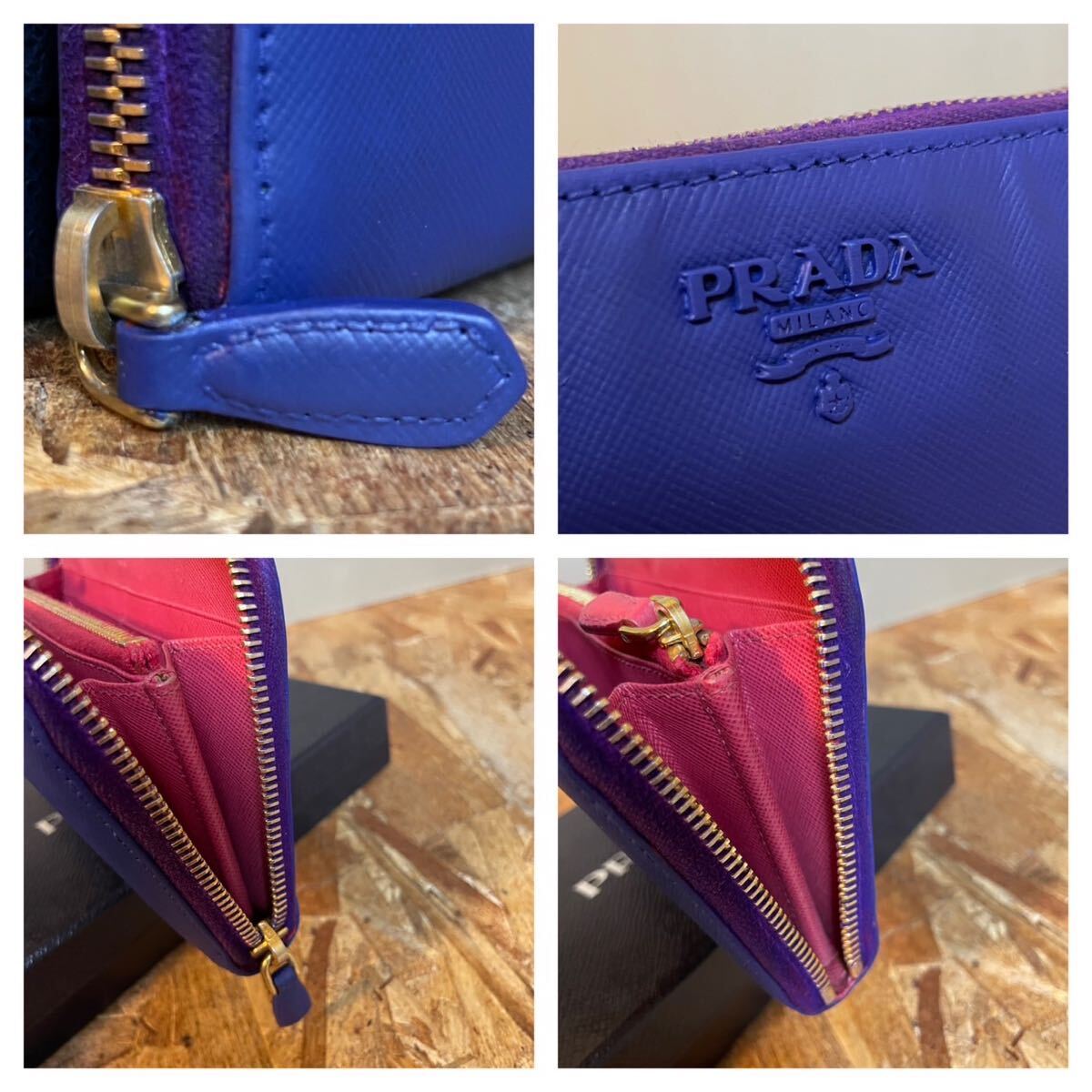 一円 美品 PRADA プラダ サフィアーノレザー ブラック 財布 男女 一円 美品 PRADA プラダ サフィアーノレザー ブラック 財布 男女