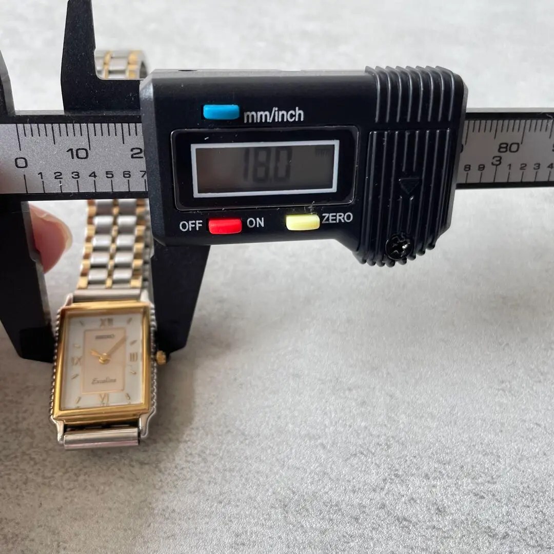 堅実な究極の 稼動品 希少 SEIKO エクセリーヌ 14Kケース レクタンギュラー 時計