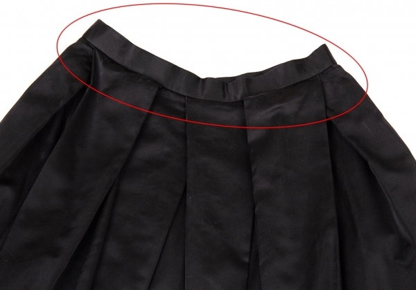 コムデギャルソンCOMME des GARCONS ポリシルクプリーツフレアスカート 黒XS
