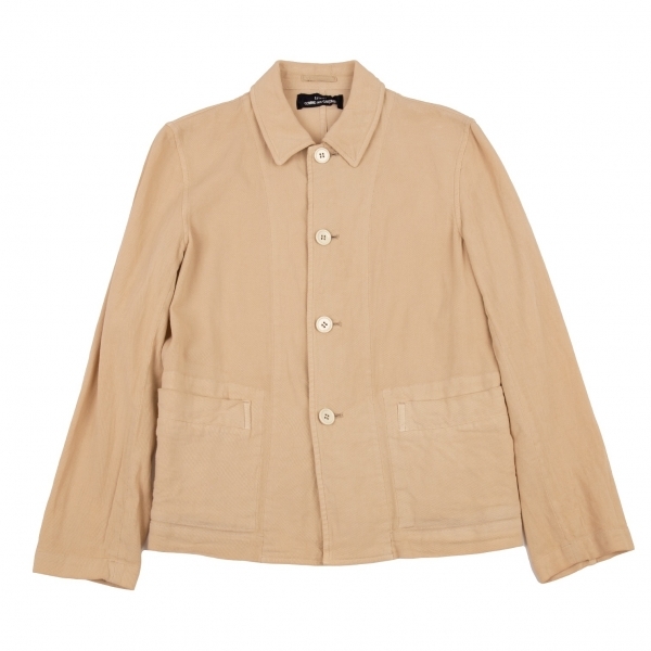 トリココムデギャルソンtricot COMME des GARCONS 制品染めコットンポケットデザインジャケット ベージュM位