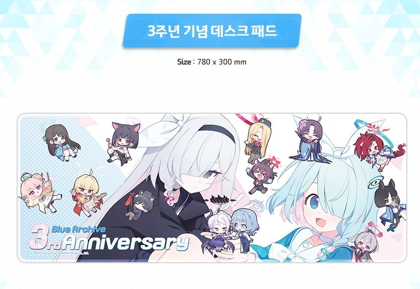 送料無料 いくらから 韓国 公式グッズ】ブルーアーカイブ 3周年 マウスパッド｜Yahoo キャラクターグッズ