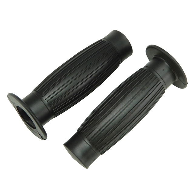 タル型 ハンドルグリップ ビンテージスタイル 汎用 22.2mm ブラック バイク カスタム 旧車 レトロ ラバーグリップ クラシック 樽型_画像1