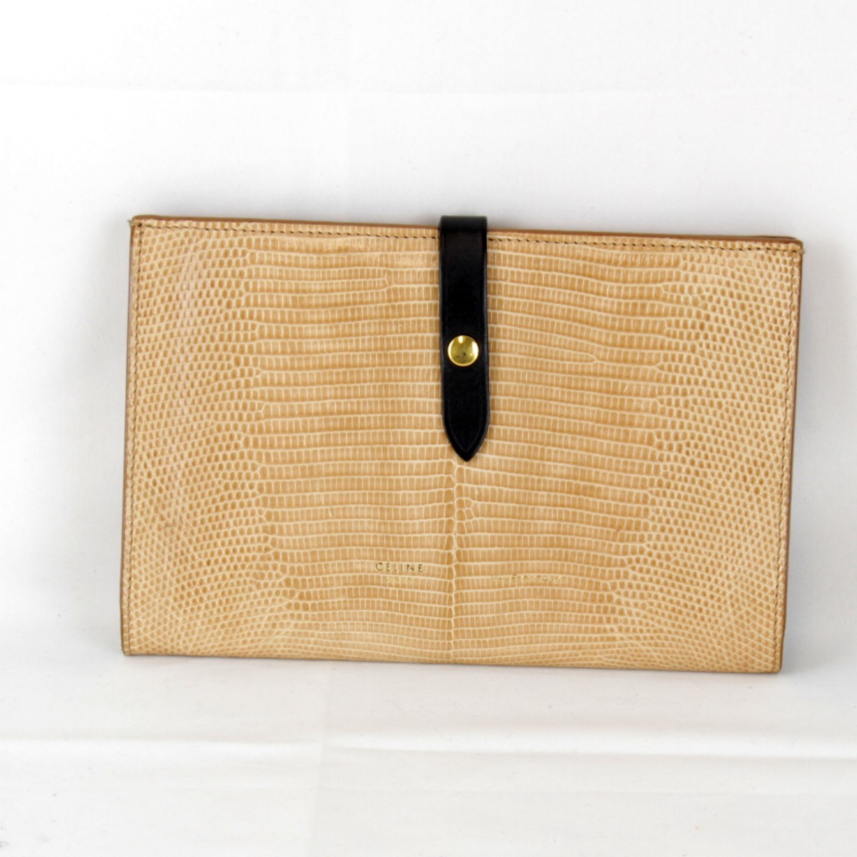 [USED] CELINE Celine Large ремешок длинный кошелек бежевый PVC/ кожа 