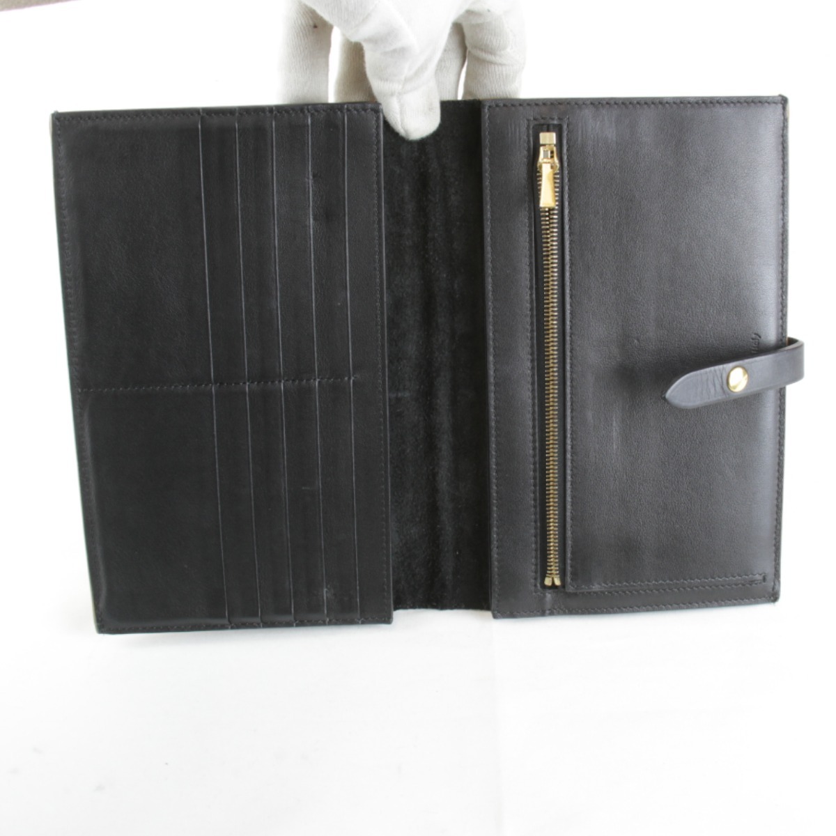 [USED] CELINE Celine Large ремешок длинный кошелек бежевый PVC/ кожа 
