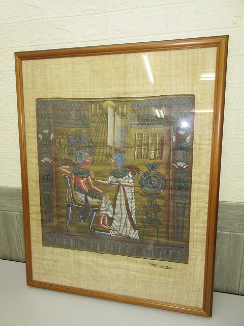 ☆si1721 額装 エジプト パピルス画 約71.5×90cm 大型 壁画 ☆si1721 額装 エジプト パピルス画 約71.5×90cm 大型 壁画