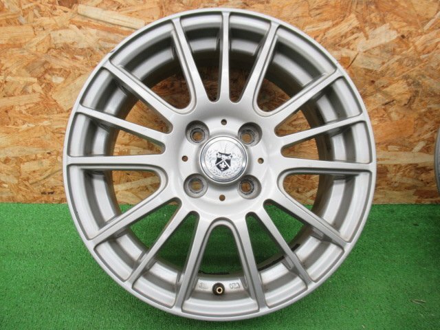 ★3132AMZ WEDS G Mach 15×5.5J 4/100 +42 社外 アルミホイール コンパクト車に 中古 4本_画像3