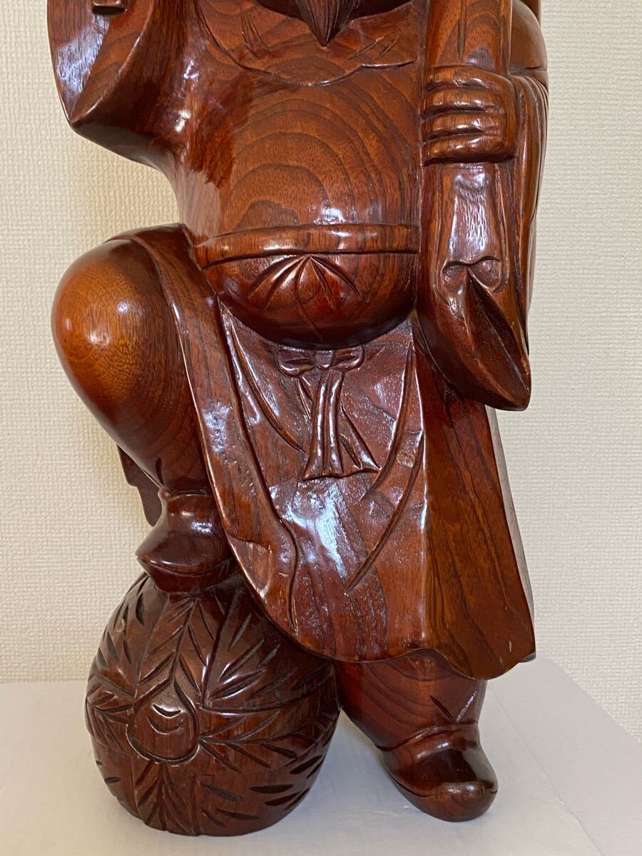 昭和レトロ 木製木彫り 七福神大黒様大黒天打出の小槌置物高60cm 昭和レトロ 木製木彫り 七福神大黒様大黒天打出の小槌置物高60cm