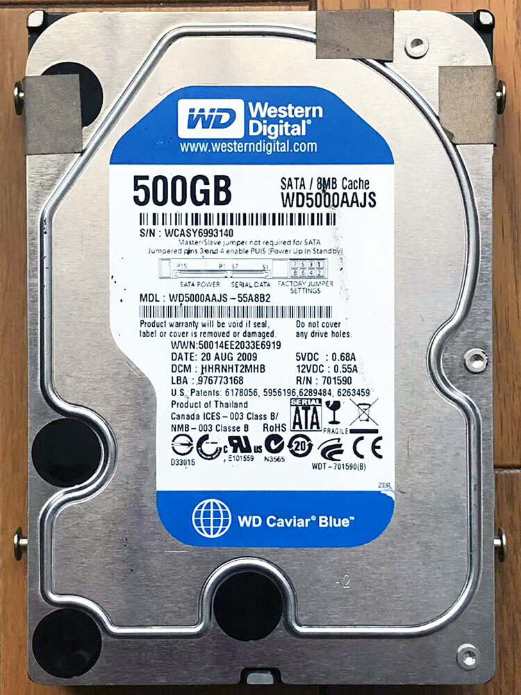 500GB／WD5000AAJS／Western Digital Blue／3.5インチ／內(nèi)蔵HDD