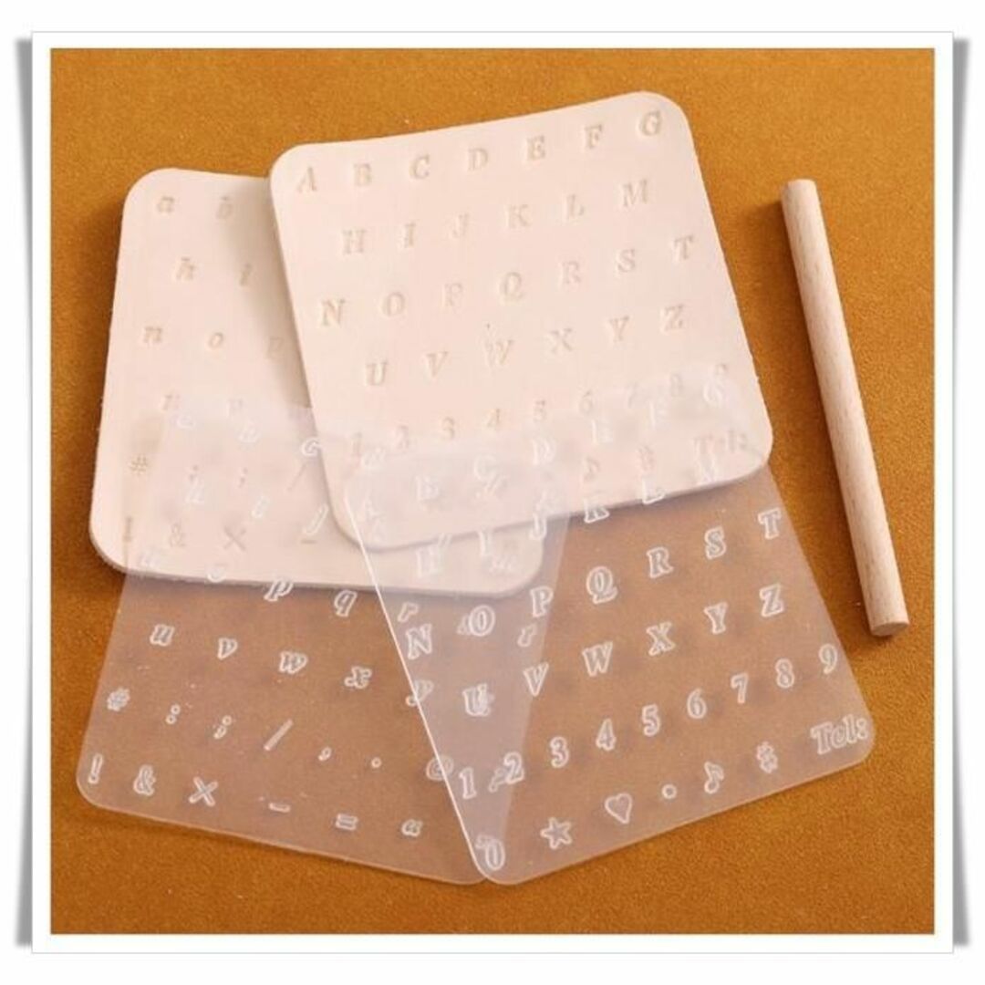 レザークラフト　②　スタンプ　透明　アルファベット　打ち具　刻印　革スタンプ_画像2