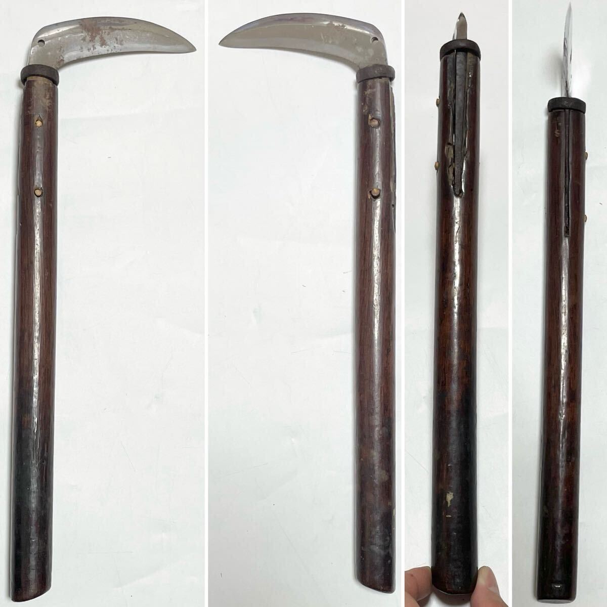 珍品 陣鎌 刃文あり 武具 登録証不要 甲冑 名和弓雄 特殊武器 珍品 陣鎌 刃文あり 武具 登録証不要 甲冑 名和弓雄 特殊武器