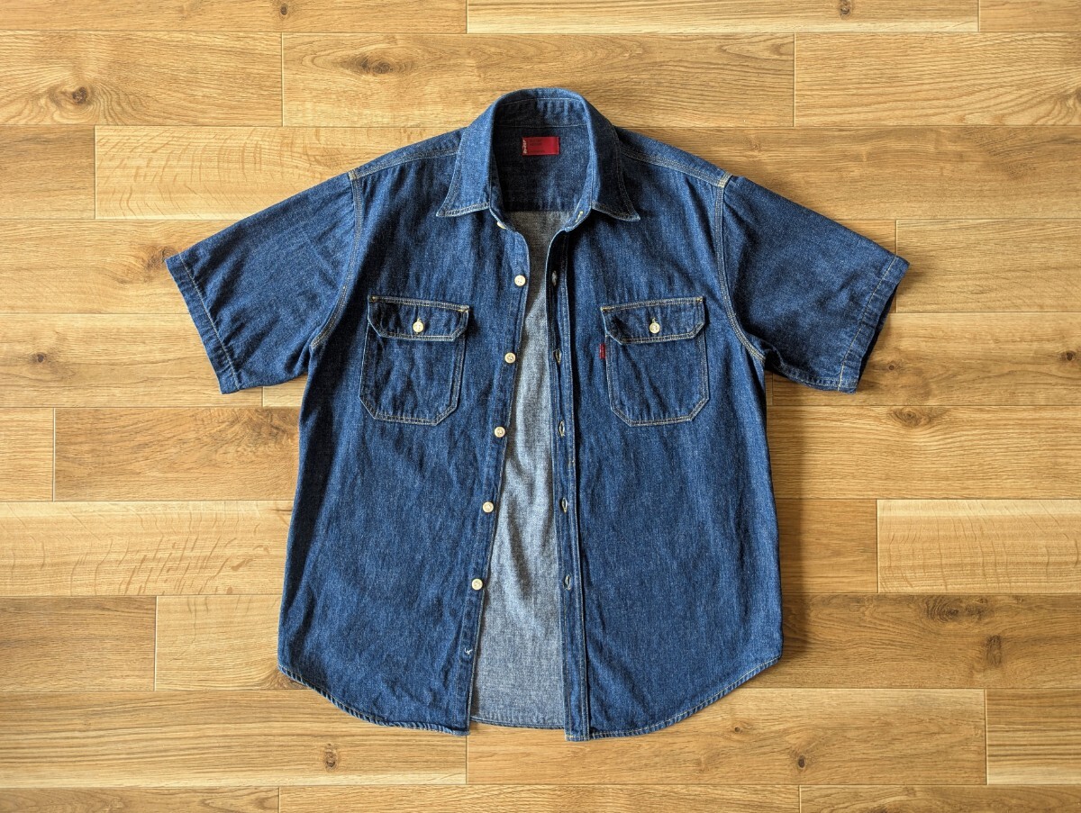 00's Levi's リーバイス RED TAB デニムシャツ 半袖 Mサイズ 100%COTTON 綿 60503-5001 0901 ワークシャツ インディゴ 古著 used 美品