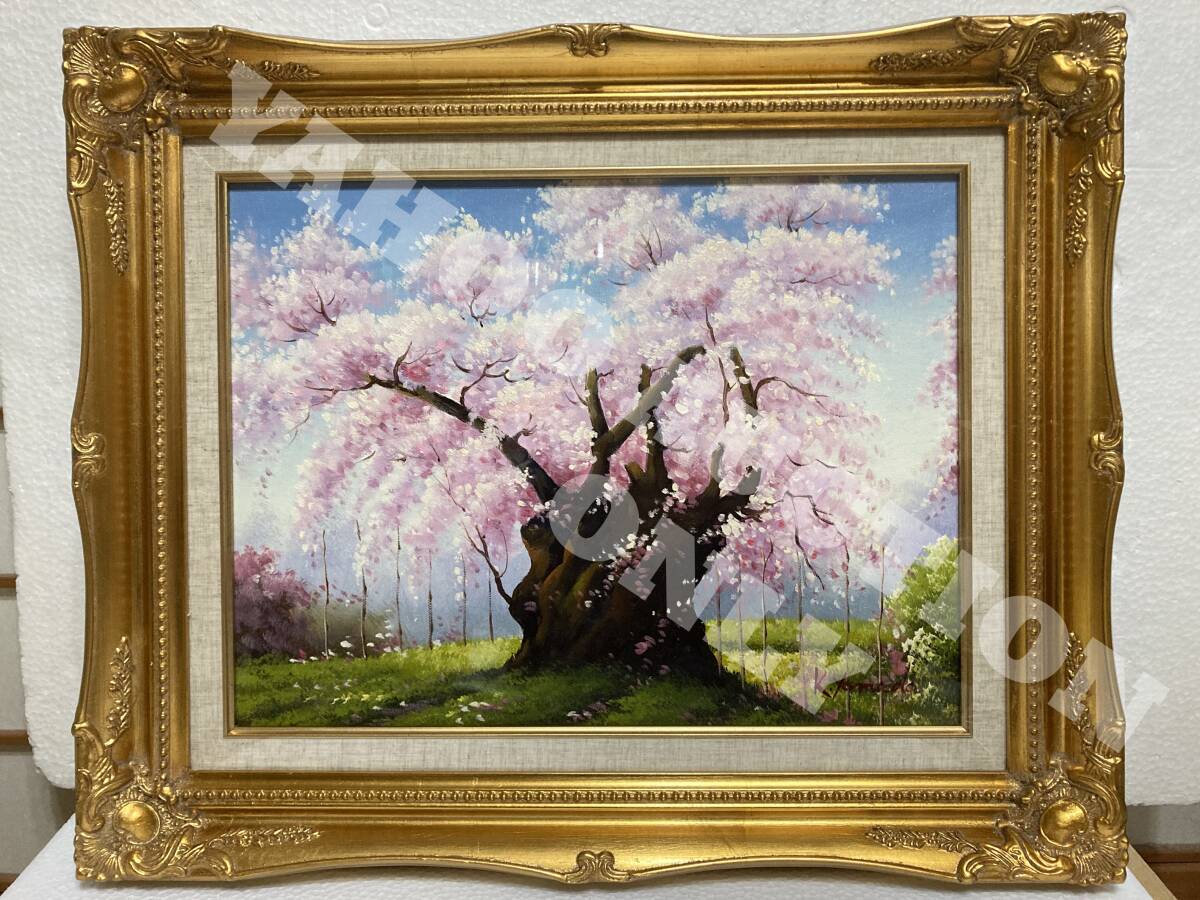 山田清光 日本三大桜 山高神代桜 油彩画 F6 真作 肉筆画 国指定 山田清光 日本三大桜 山高神代桜 油彩画 F6 真作 肉筆画 国指定