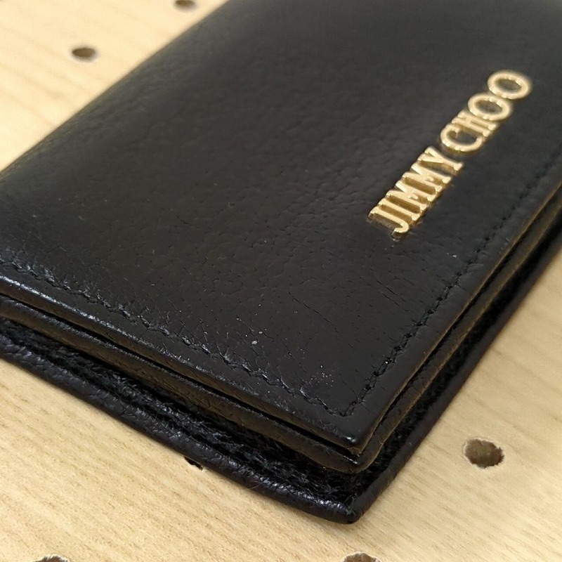 JIMMY CHOO ジミーチュウ 名刺入れ ブラック イタリア製 レザー JIMMY CHOO ジミーチュウ 名刺入れ ブラック イタリア製 レザー
