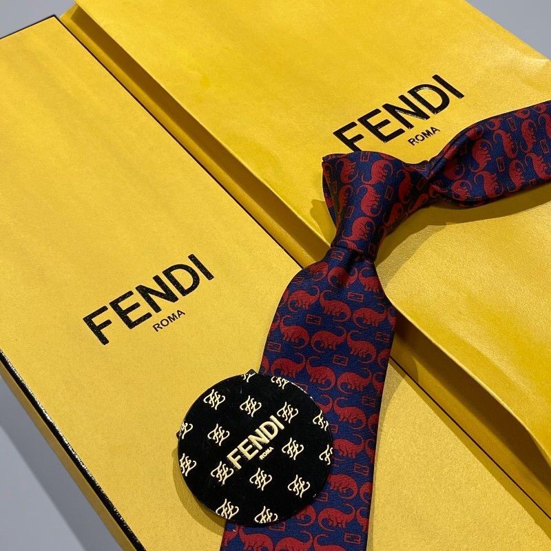 FENDI - 【中古】 フェンディ ネクタイ シルク ブルー オレンジ