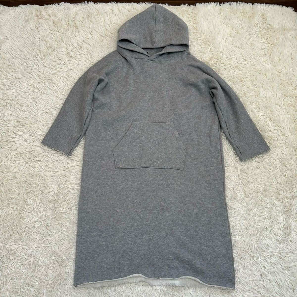 【未使用品】Needles ニードルスS パーカーワンピ グレー 裏起毛_画像1