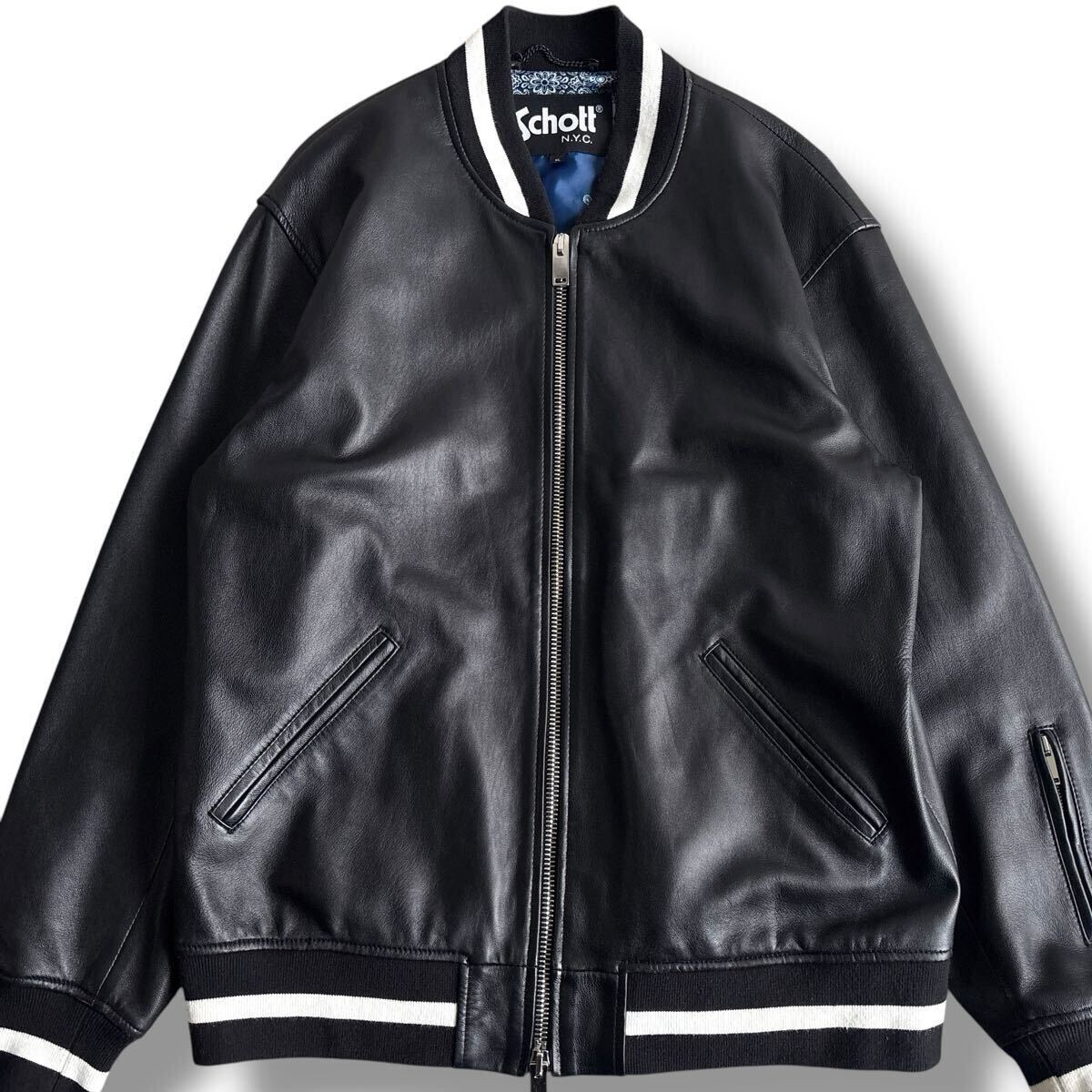 未使用級□Schott×SOPHNET コラボ【XL】本革 羊革 シープレザー 未使用級□Schott×SOPHNET コラボ【XL】本革 羊革 シープレザー
