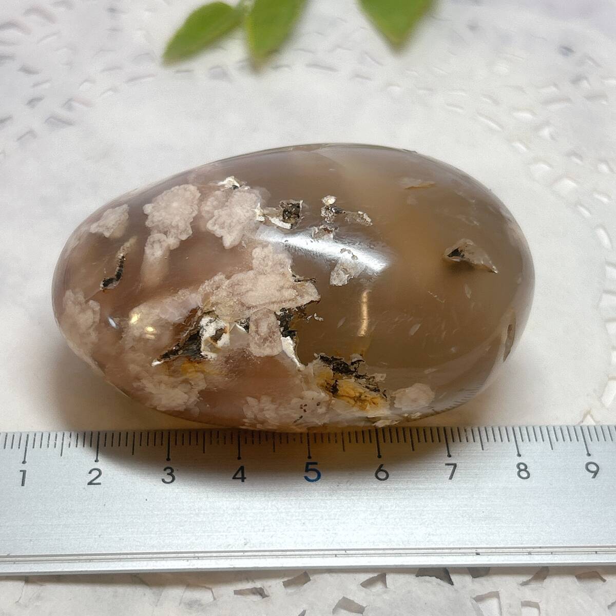 【E12750】桜アゲート＊さくら＊ほのかなピンク＊ペブル＊握り石＊ペーパーウェイト＊Cherry blossom agate＊P