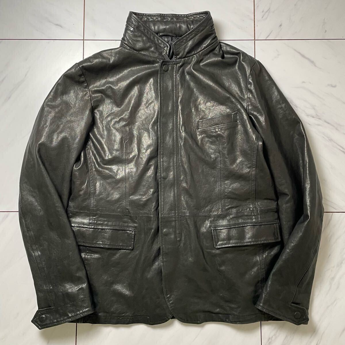 XXXL GIORGIO ARMANI 柔らか シープレザー ジャケット 羊革 革 XXXL GIORGIO ARMANI 柔らか シープレザー ジャケット 羊革 革