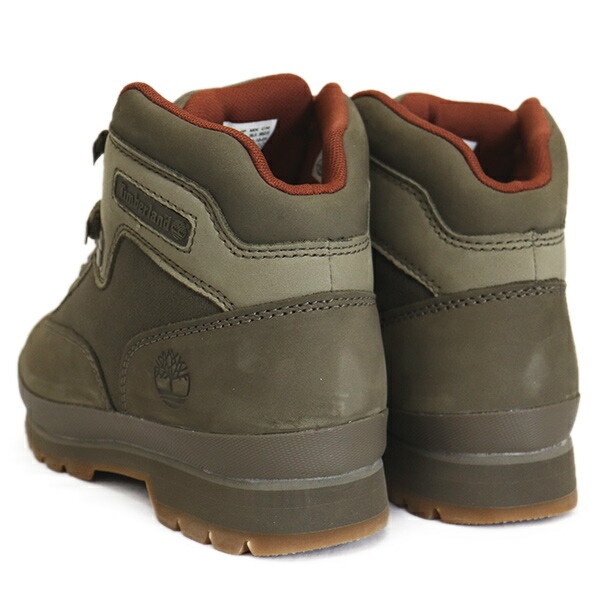 Timberland ( Timberland ) A6DYH-EO8 EURO HIKER L/F евро высокий машина кожа & ткань ботинки Olive TB555 US9.5- примерно 27.5cm