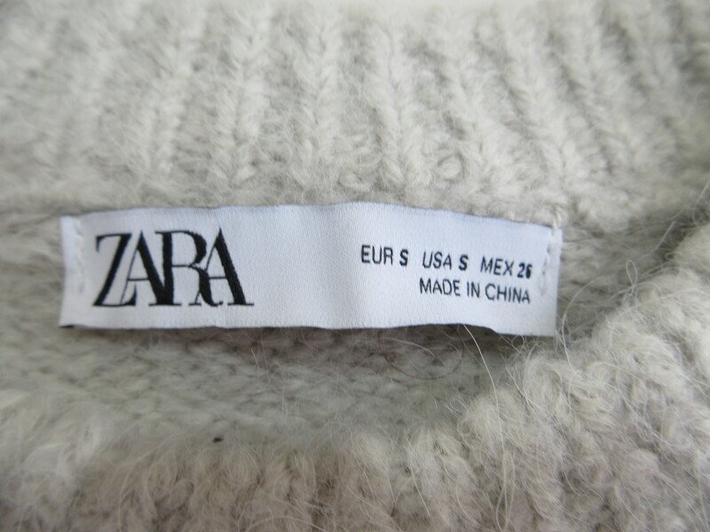 ザラ レディース セーター ショート丈 サイズS グレー ZARA ニットトップス MF3058_画像3