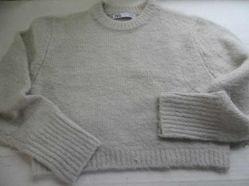 ザラ レディース セーター ショート丈 サイズS グレー ZARA ニットトップス MF3058_画像5
