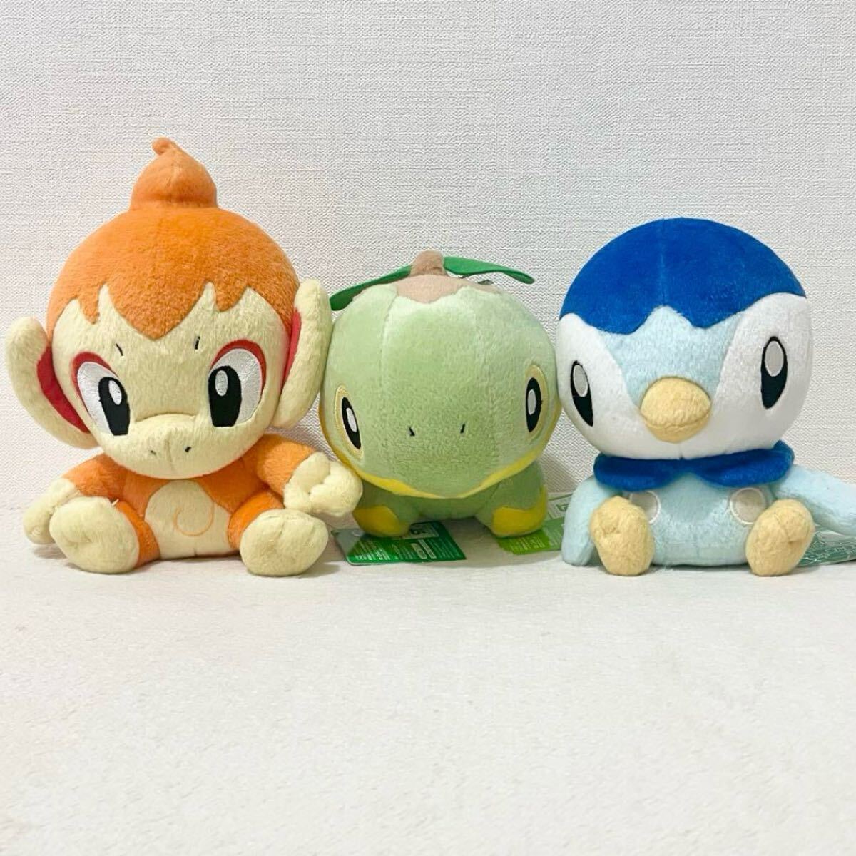 未使用 ポケモン D&P コロっとまんまる ぬいぐるみ ヒコザル ナエトル ポッチャマ ドール セット 紙タグ付き 2006 2007 非売品 景品