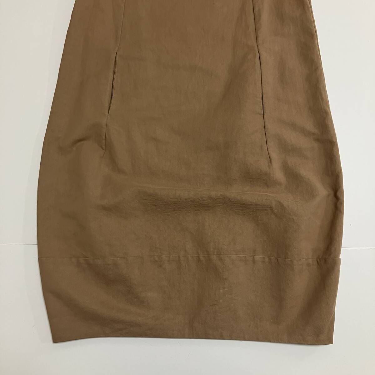 MARNI ボートネック 半袖 ワンピース ベージュ バイカラー イタリア製 40サイズ マルニ チュニック ひざ丈 5010304_画像8